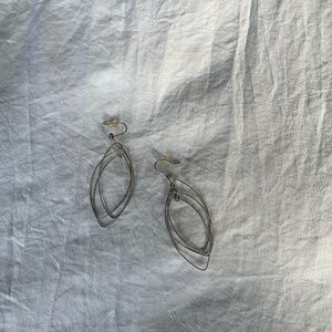 Silver Layered Teardrop Drop Earrings - Women Jewelry
